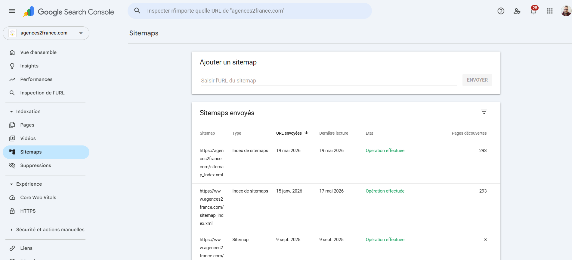 Search Console Agences de France